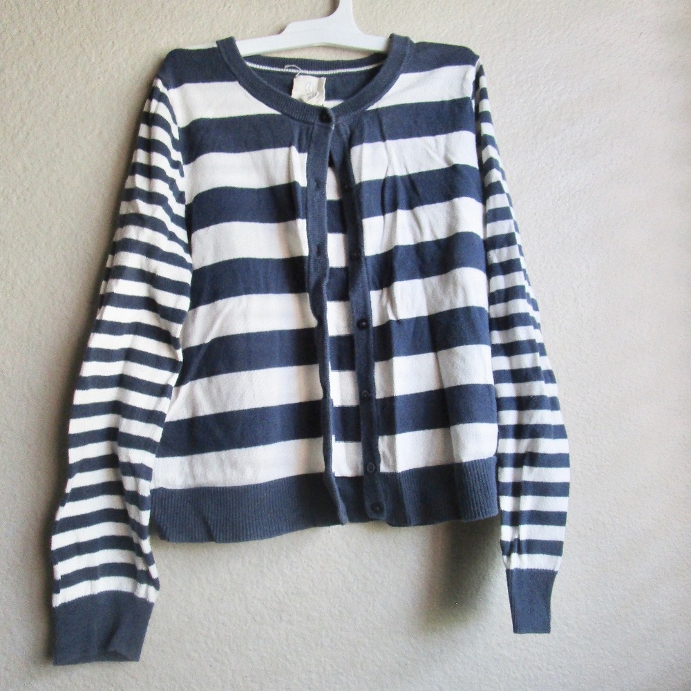 Land's End Thick Striped Beach Cardigan